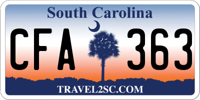 SC license plate CFA363