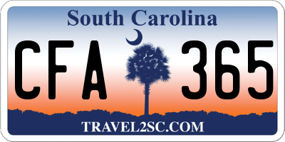 SC license plate CFA365
