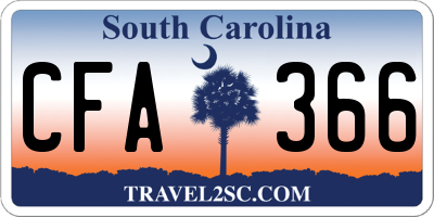 SC license plate CFA366
