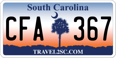 SC license plate CFA367