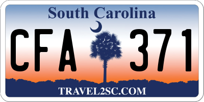 SC license plate CFA371