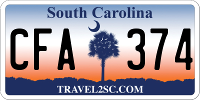 SC license plate CFA374