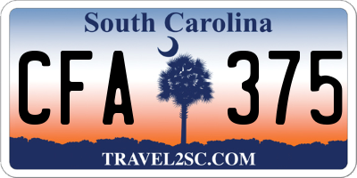 SC license plate CFA375