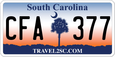 SC license plate CFA377