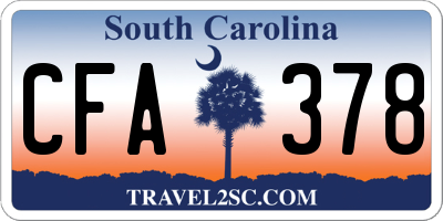 SC license plate CFA378