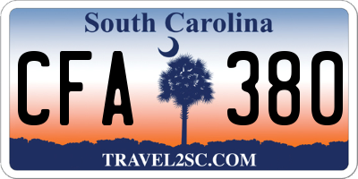 SC license plate CFA380