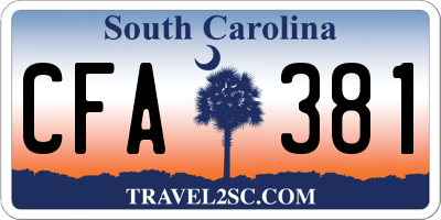SC license plate CFA381