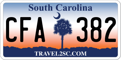 SC license plate CFA382