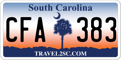 SC license plate CFA383
