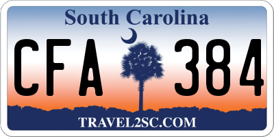 SC license plate CFA384
