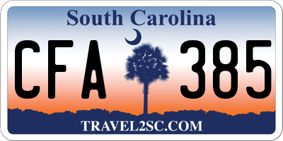 SC license plate CFA385