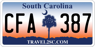 SC license plate CFA387