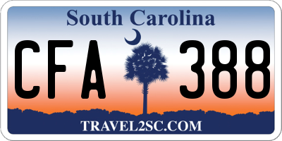 SC license plate CFA388