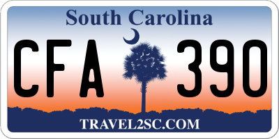 SC license plate CFA390