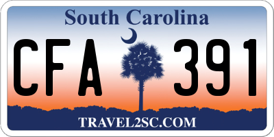 SC license plate CFA391