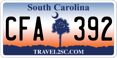 SC license plate CFA392
