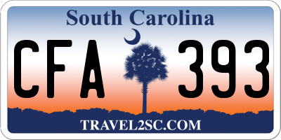 SC license plate CFA393