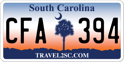 SC license plate CFA394