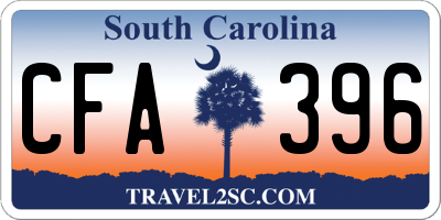 SC license plate CFA396