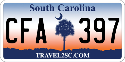 SC license plate CFA397