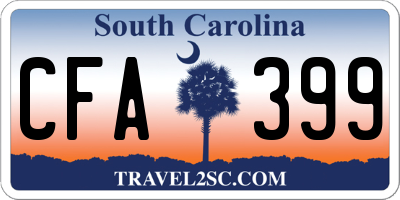 SC license plate CFA399