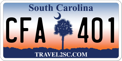 SC license plate CFA401