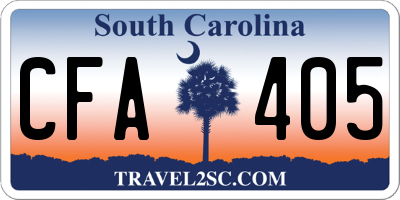 SC license plate CFA405
