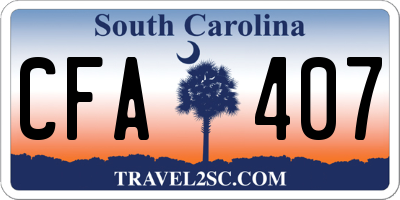SC license plate CFA407
