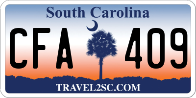 SC license plate CFA409