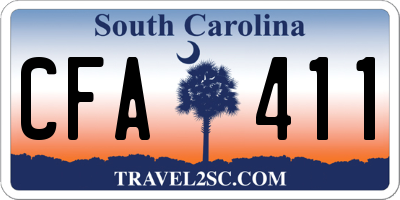 SC license plate CFA411