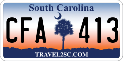 SC license plate CFA413