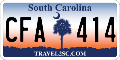 SC license plate CFA414