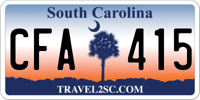 SC license plate CFA415