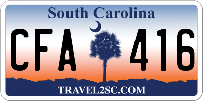 SC license plate CFA416