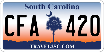 SC license plate CFA420