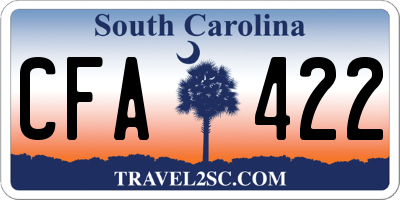 SC license plate CFA422