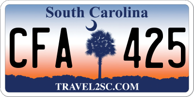 SC license plate CFA425