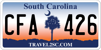 SC license plate CFA426