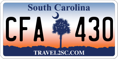 SC license plate CFA430