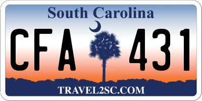 SC license plate CFA431