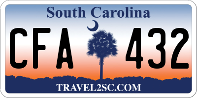 SC license plate CFA432