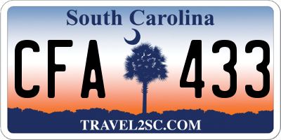 SC license plate CFA433