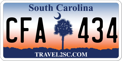 SC license plate CFA434