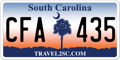 SC license plate CFA435