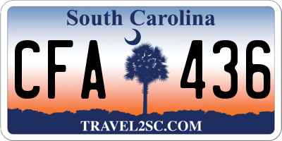 SC license plate CFA436