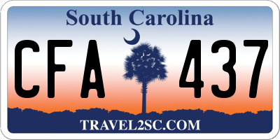SC license plate CFA437