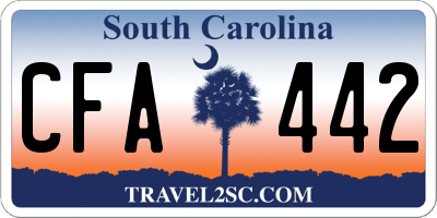 SC license plate CFA442