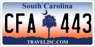 SC license plate CFA443
