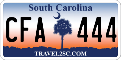SC license plate CFA444