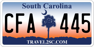 SC license plate CFA445